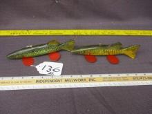 2 Vintage Minnesota Fish Decoys