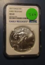 2017 SILVER AMERICAN EAGLE NGC MS-69