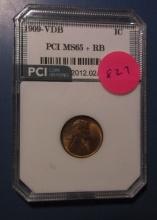 1909-VDB LINCOLN CENT PCI MS-65+ RED BROWN