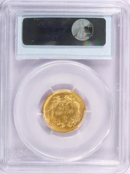 1854 $3 Gold Coin PCGS AU53