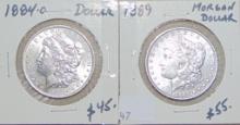 1884-O, 1889 Morgan Dollars.