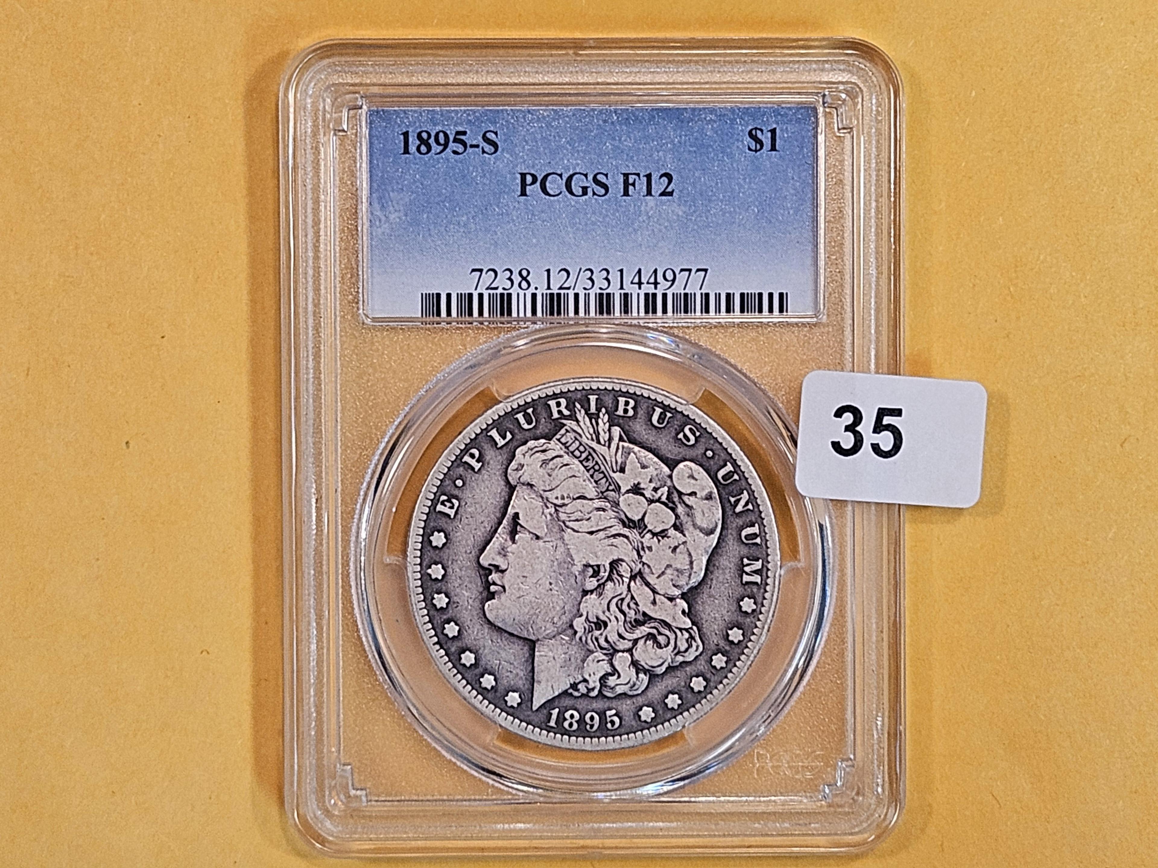 ** KEY DATE ** PCGS 1895-S Morgan Dollar in Fine - 12