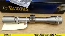 Burris Handgun Scope. Good. Nickle Finished, 3-12x34 mm, Duplex Reticle, Long Eye Relief, & Clear Gl