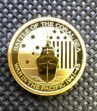 1/10 Oz 9999 Fine Gold Battle Of The Coral Sea Bullion Coin
