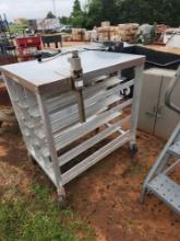 stainless can sorter table with can opener