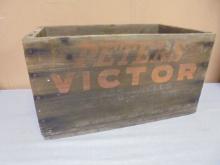 Antique Peters Victor Wooden Shot Shell Advertisement Crate