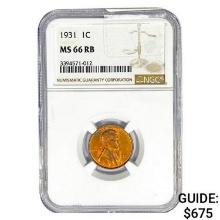 1931 Wheat Cent NGC MS66 RB