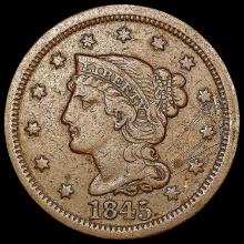 1845 Braided Hair Large Cent NEARLY UNCIRCULATED