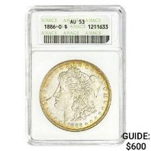 1886-O Morgan Silver Dollar ANACS AU53