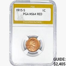 1915-S Wheat Cent PGA MS64 RED