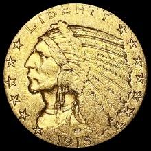 1915-S $5 Gold Half Eagle CLOSELY UNCIRCULATED