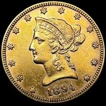 1894 $5 Gold Half Eagle CLOSELY UNCIRCULATED
