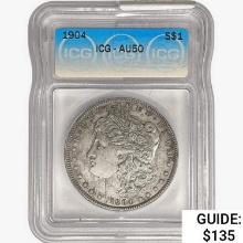1904 Morgan Silver Dollar ICG AU50