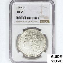 1893 Morgan Silver Dollar NGC AU55