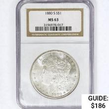1880-S Morgan Silver Dollar NGC MS63