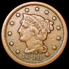 1848 Braided Hair Large Cent LIGHTLY CIRCULATED