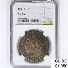 1890-CC Morgan Silver Dollar NGC AU55