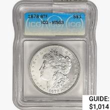 1878 8TF Morgan Silver Dollar ICG MS63