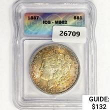 1887 Morgan Silver Dollar ICG MS62