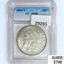 1894-O Morgan Silver Dollar ICG AU55