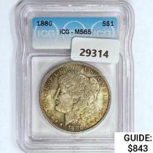 1880 Morgan Silver Dollar ICG MS65