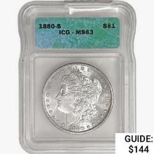 1880-S Morgan Silver Dollar ICG MS63