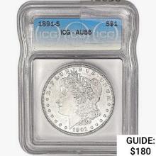 1891-S Morgan Silver Dollar ICG AU55