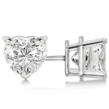0.50ctw Heart-Cut Diamond Stud Earrings 14kt White Gold J-K, SI1-SI2