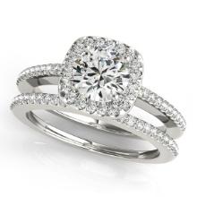 Certified 1.30 Ctw SI2/I1 Diamond 14K White Gold Engagement Set Ring