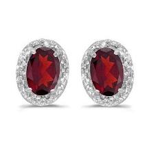 Diamond and Ruby Earrings in 14k White Gold 1.20ctw