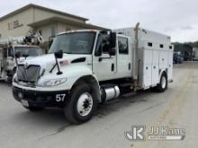 2013 International 4400 Air Compressor/Enclosed Utility Truck Runs & Moves, Only Runs On Jump Pack, 