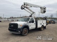 Altec AT37G, Articulating & Telescopic Bucket Truck mounted behind cab on 2011 Ford F550 Service Tru