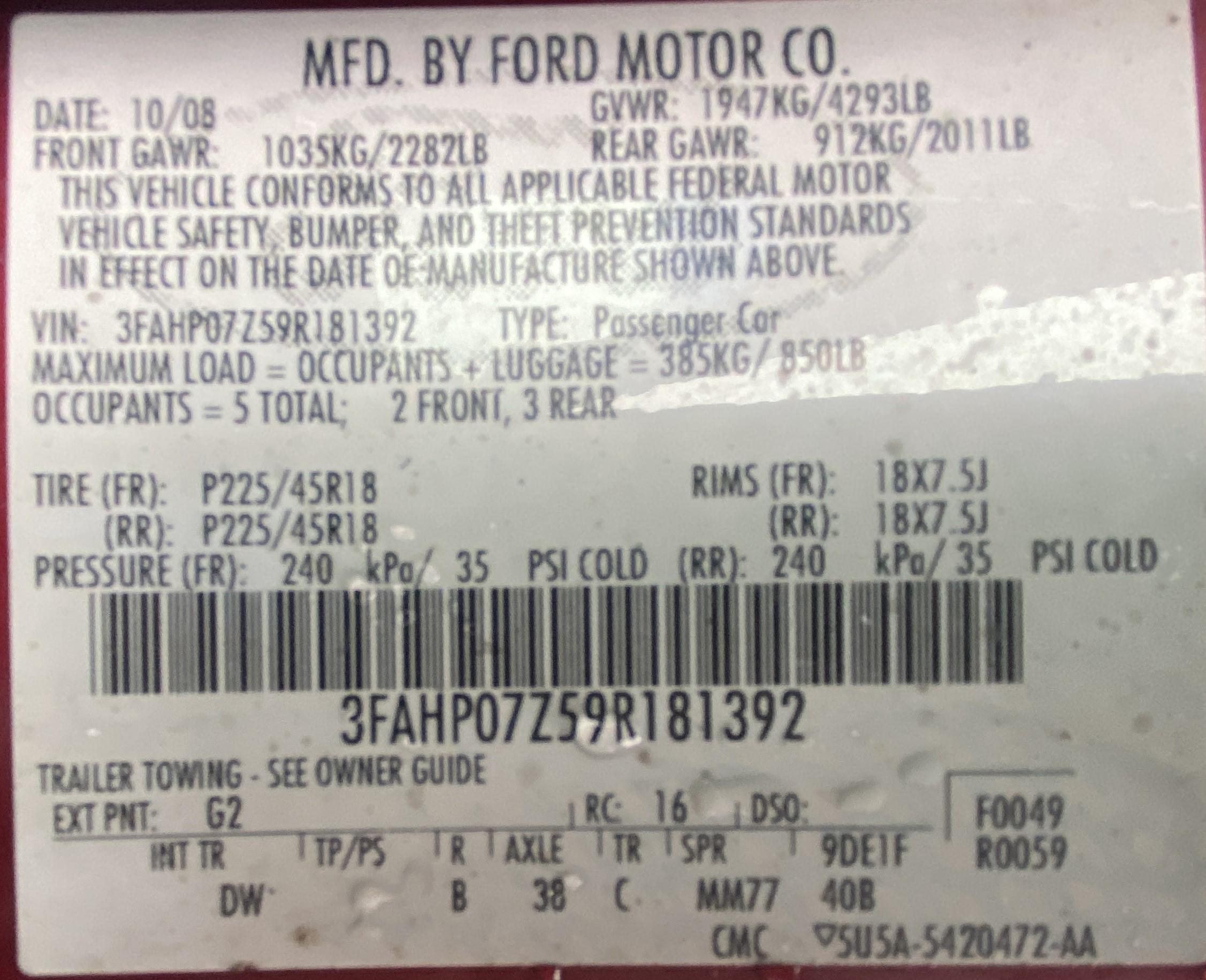 2008 Ford Fusion - 154K Miles