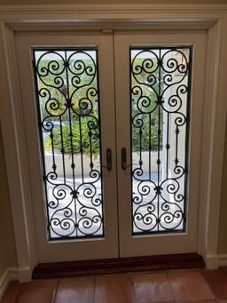 Front Doors, with Impact Glass By Jeld-Wen with Fancy Metal Design in Glass Panels  Handed to Buyer