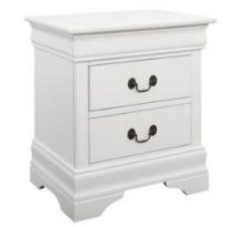 Louis Philippe Nightstand with Drawers White