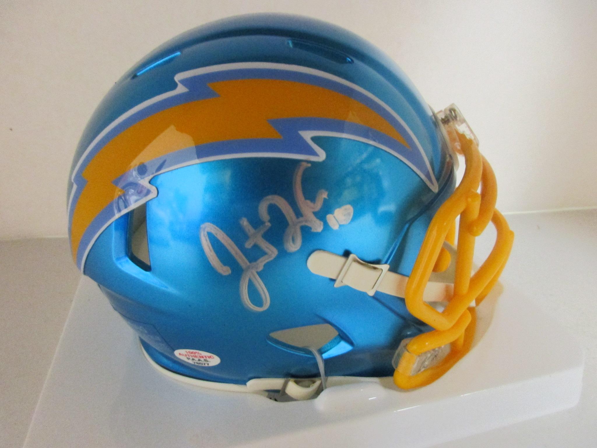 Justin Herbert of the LA Chargers signed autographed football mini helmet PAAS COA 077
