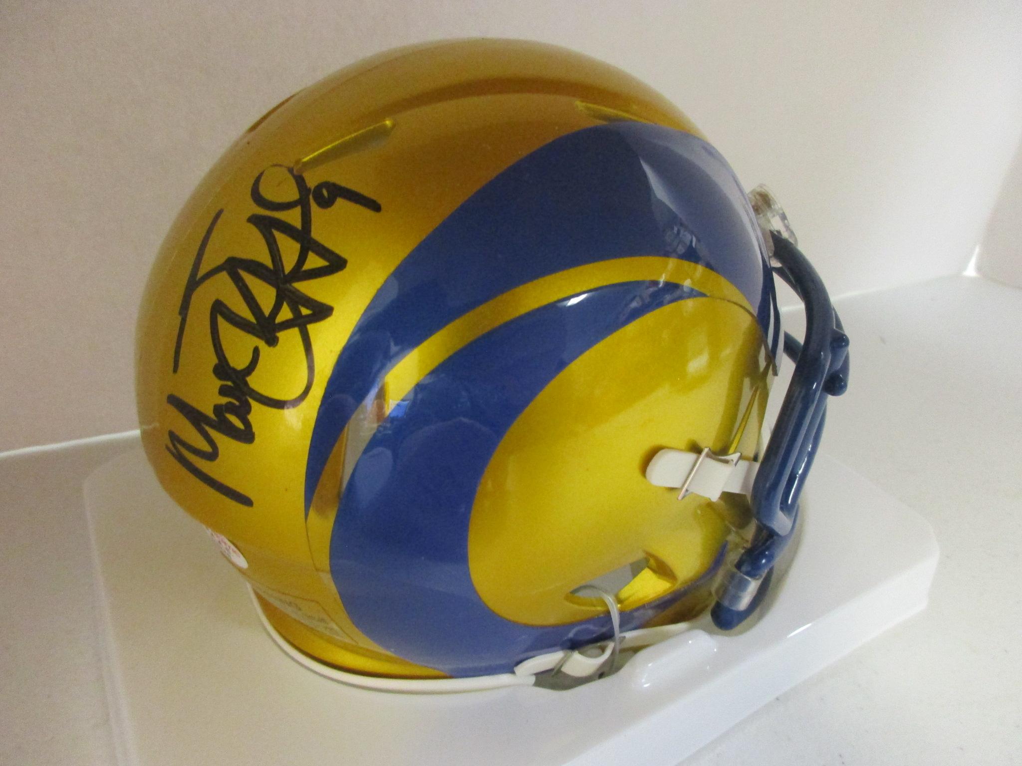 Matthew Stafford of the LA Rams signed autographed football mini helmet PAAS COA 945