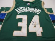 Giannis Antetokounmpo of the Milwaukee Bucks signed autographed basketball jersey PAAS COA 478