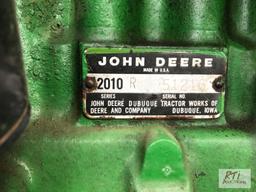 John Deere 2010 gas tractor, 3pt hitch, extra keys in office