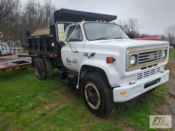 1986 Chevy Custom Deluxe truck, 10ft steel dump, dual axles, Chelsea PTO, gas, 136K miles,