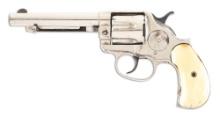 (A) FIRST YEAR NICKEL COLT MODEL 1878 DOUBLE ACTION REVOLVER WITH IVORY GRIPS.