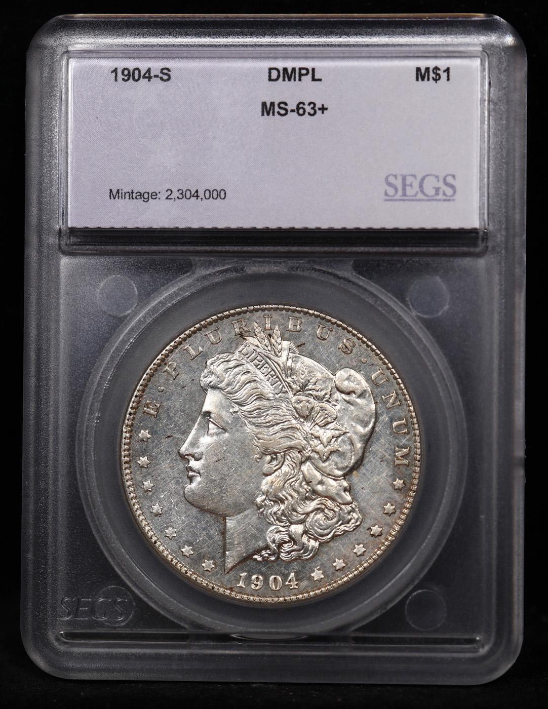 ***Auction Highlight*** 1904-s Morgan Dollar Near TOP POP! 1 Graded ms63+ DMPL By SEGS (fc)