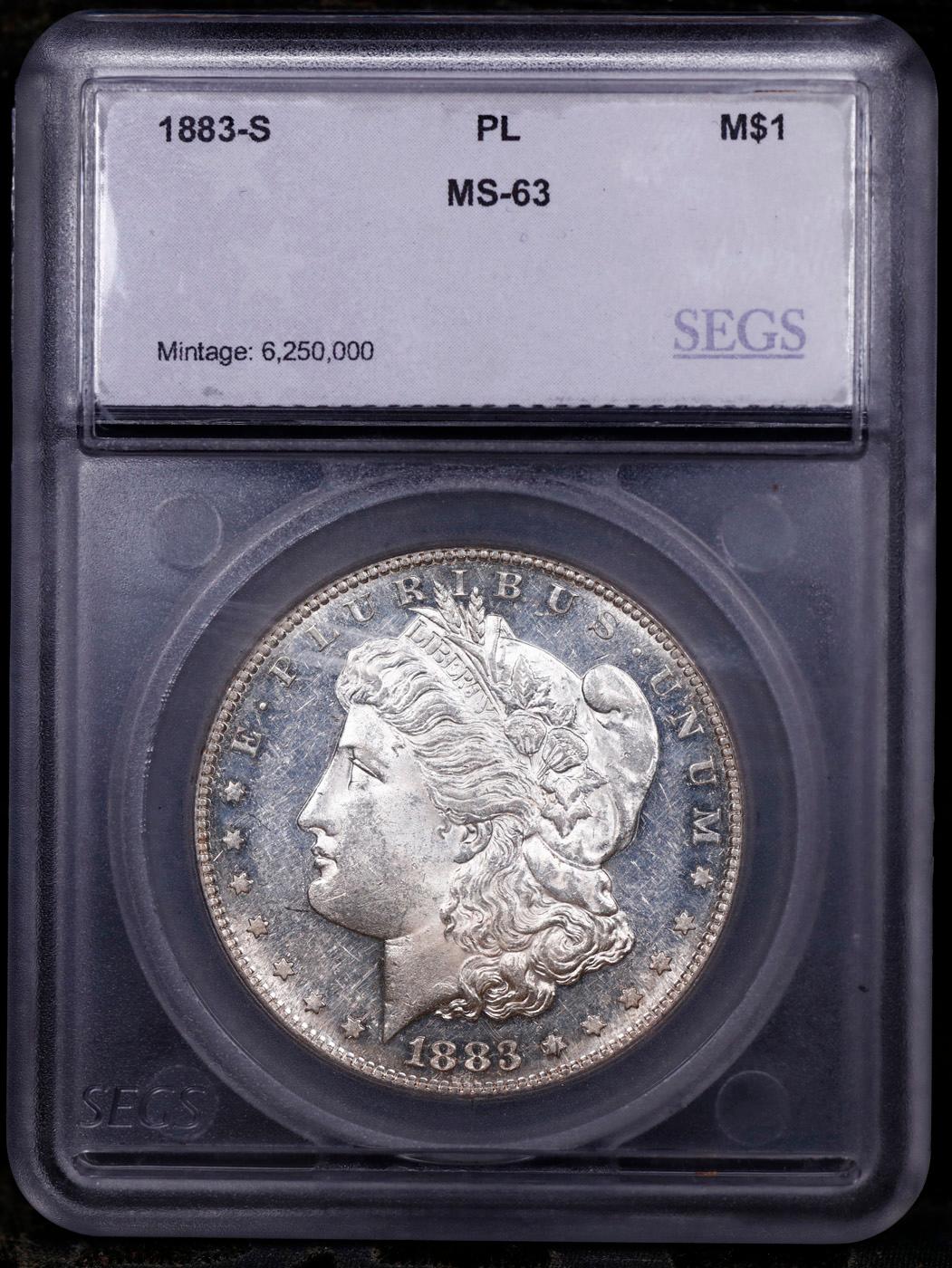 ***Auction Highlight*** 1883-s Morgan Dollar $1 Graded ms63 PL By SEGS (fc)