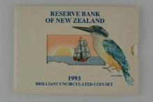 1993 Reserve Bank of New Zealand Uncirculated Coin Set, 6 Coins in Original Packaging