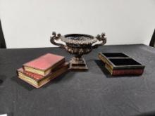 Vintage Compote w/ Two Handles and Hidden Compartment Security Hideway Books