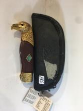 New The Franklin Mint Collector Knives Bald Eagle Pocket Knife W/COA and Case Folded Knife