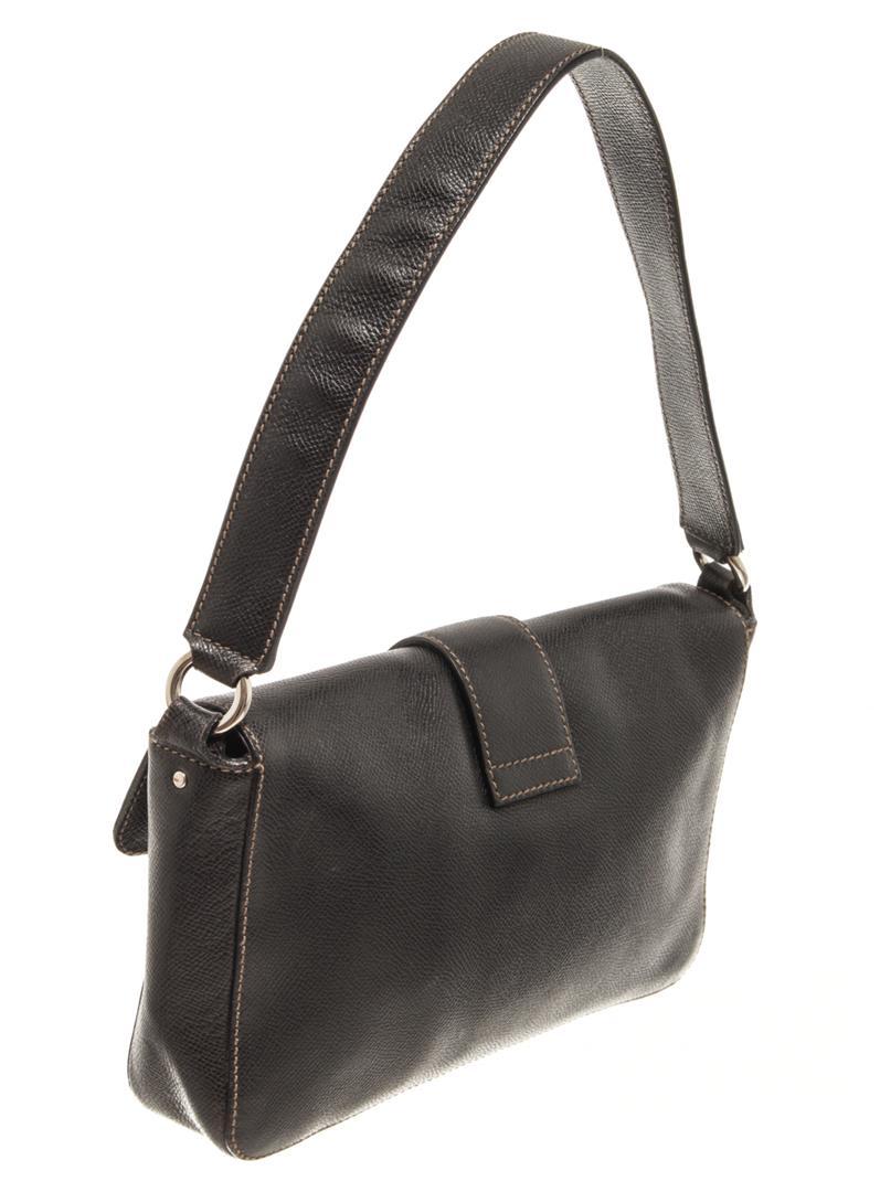 Salvatore Ferragamo Black Leather Ganc Shoulder Bag