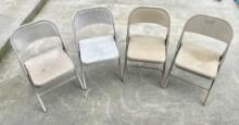 Four Folding Metal Chairs